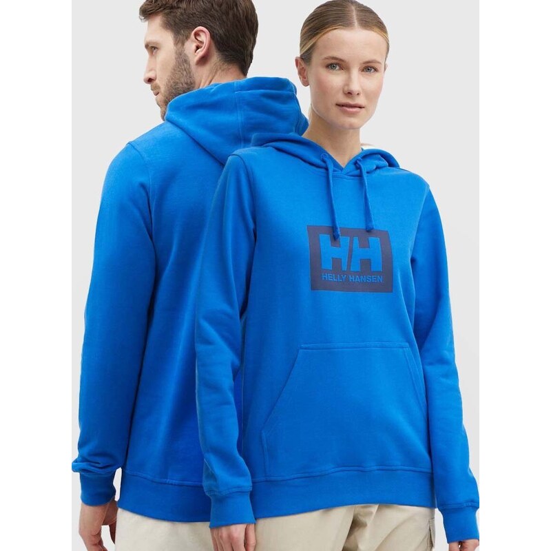 Bavlněná mikina Helly Hansen s kapucí, s potiskem, 53289