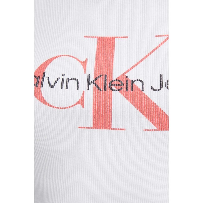 Šaty Calvin Klein Jeans bílá barva, mini