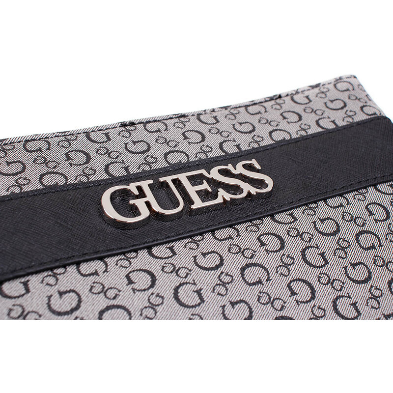 Guess dámská kabelka Ledger Crossbody světle šedá s monogramem