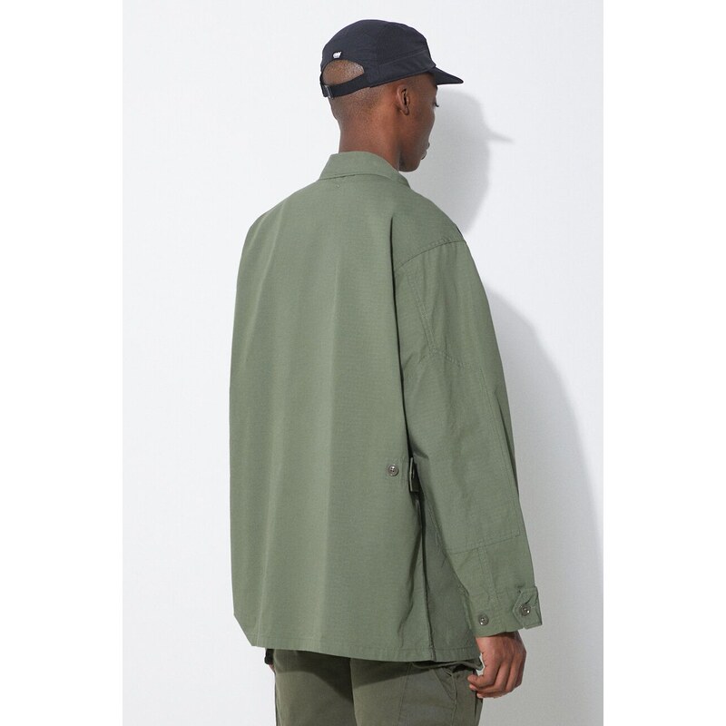 Bavlněná bunda Engineered Garments BDU zelená barva, oversize, OR174.CT010