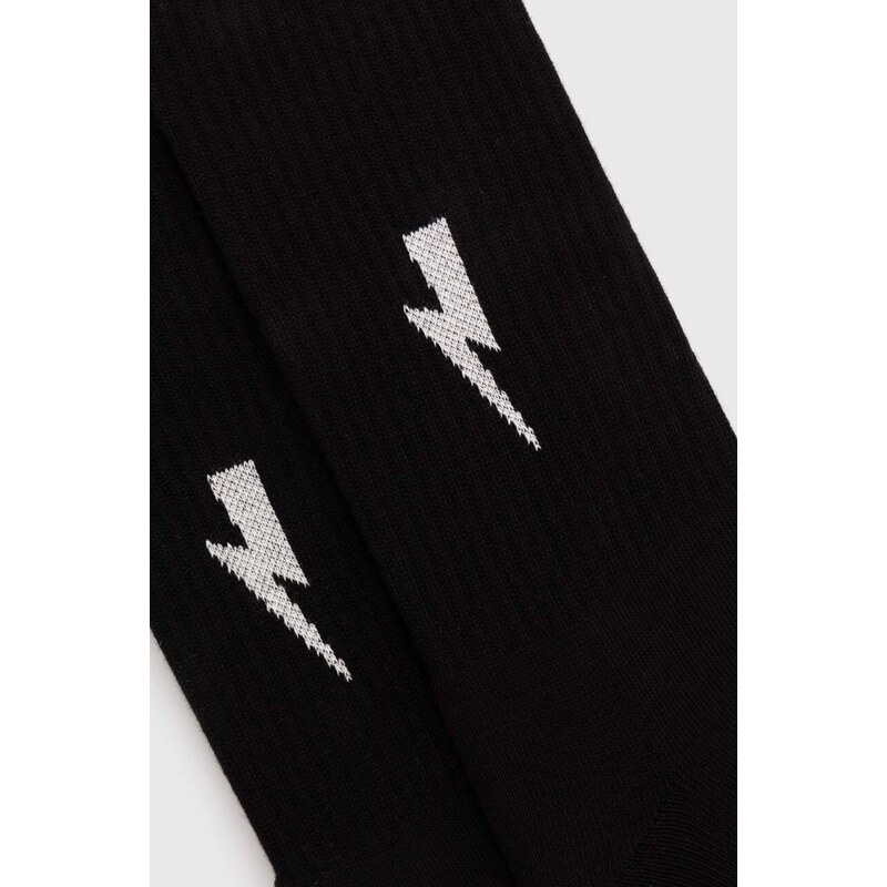 Ponožky Neil Barrett Bolt Cotton Skate Socks pánské, černá barva, MY77116A-Y9400-524N
