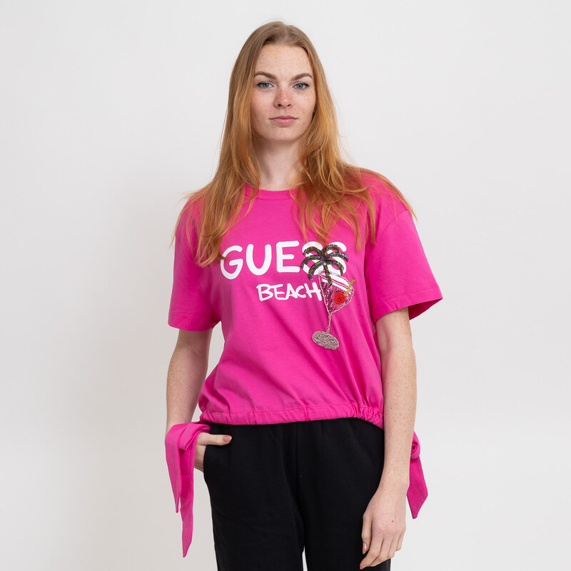 Guess ss nodo crop tee PINK