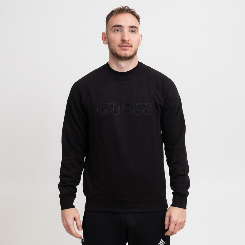 Guess aldwin sweatshirt crew neck BLACK