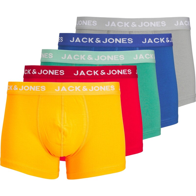 JACK & JONES Boxerky 'LARRY' královská modrá / šedá / smaragdová / oranžová / grenadina