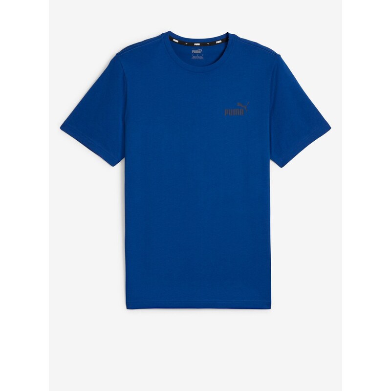 Modré pánské tričko Puma ESS Small Logo Tee - Pánské