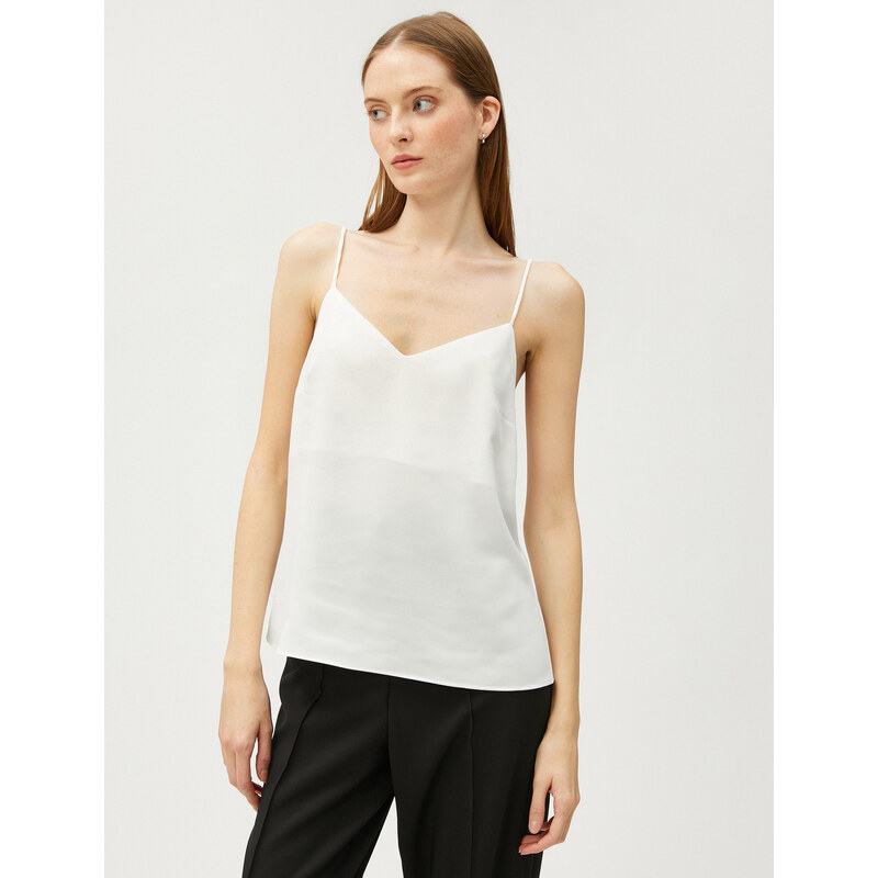 Koton Strapless V-Neck Satin Athlete