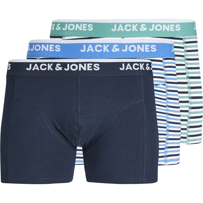 JACK & JONES Boxerky 'KODA' noční modrá / světlemodrá / pastelově zelená / bílá