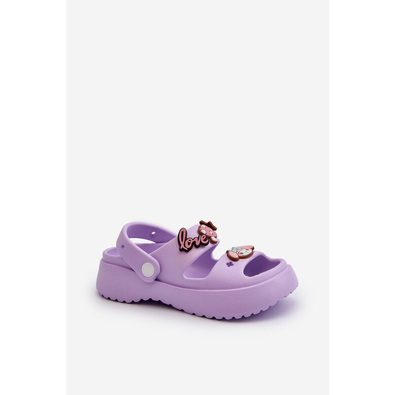 Kesi Dětské lehké pěnové sandále s ozdobami, fialová Ifrana