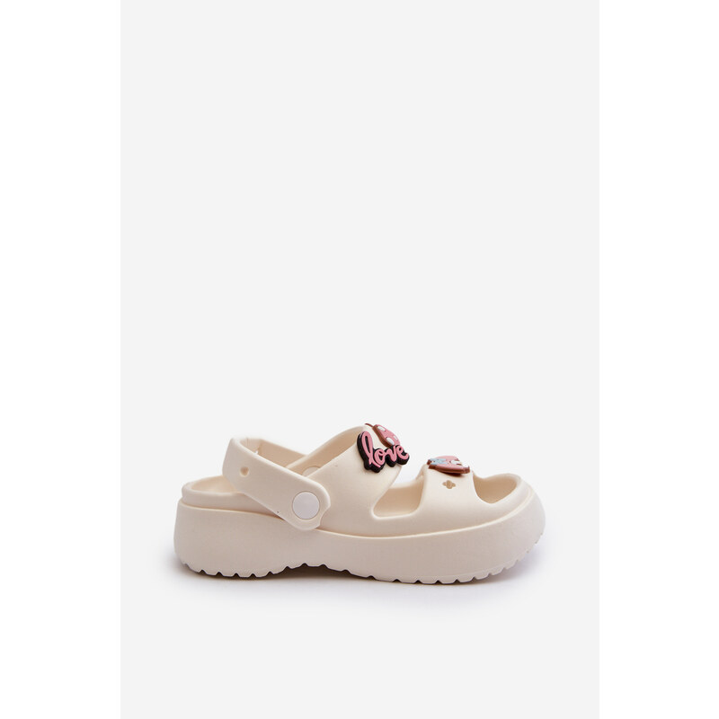 Kesi Lehké dětské pěnové pantofle s ozdobami, bílá Ifrana