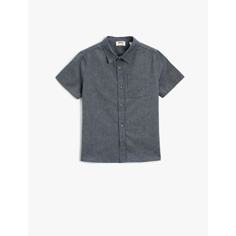 Koton Short Sleeve Cotton Shirt with One Pocket