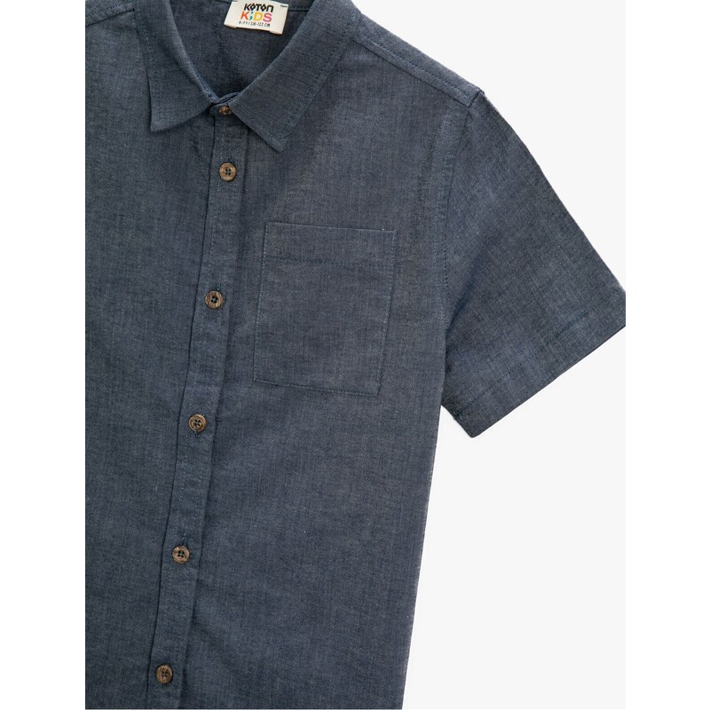 Koton Short Sleeve Cotton Shirt with One Pocket