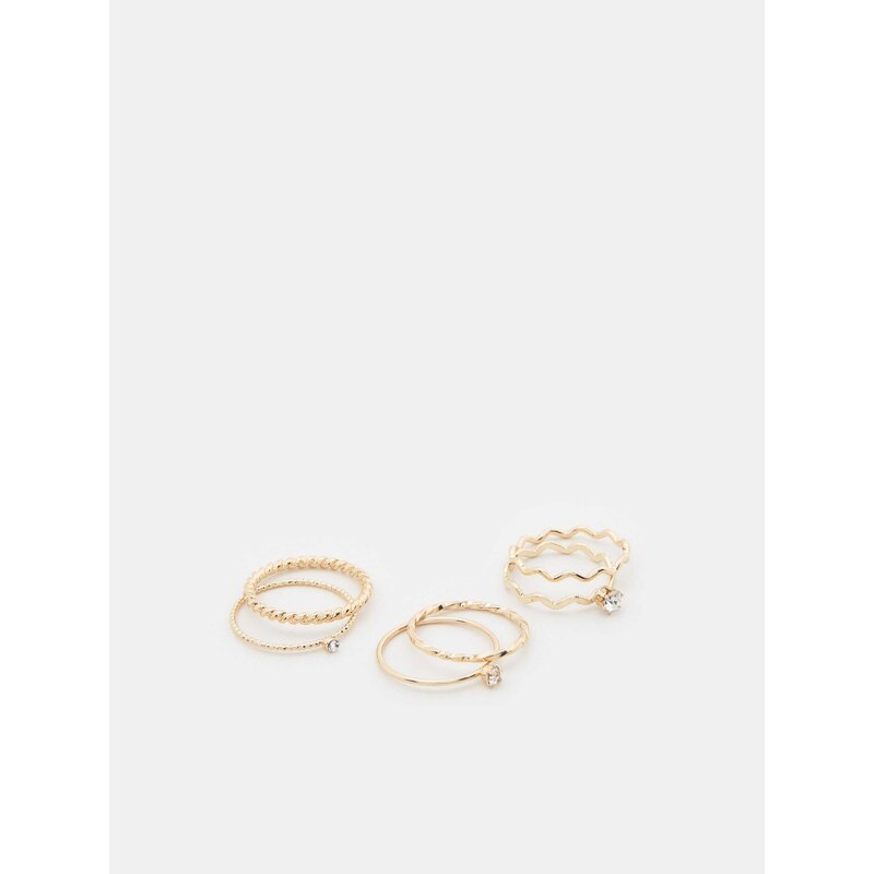 Sinsay - Sada 16 prstenů - zlatá
