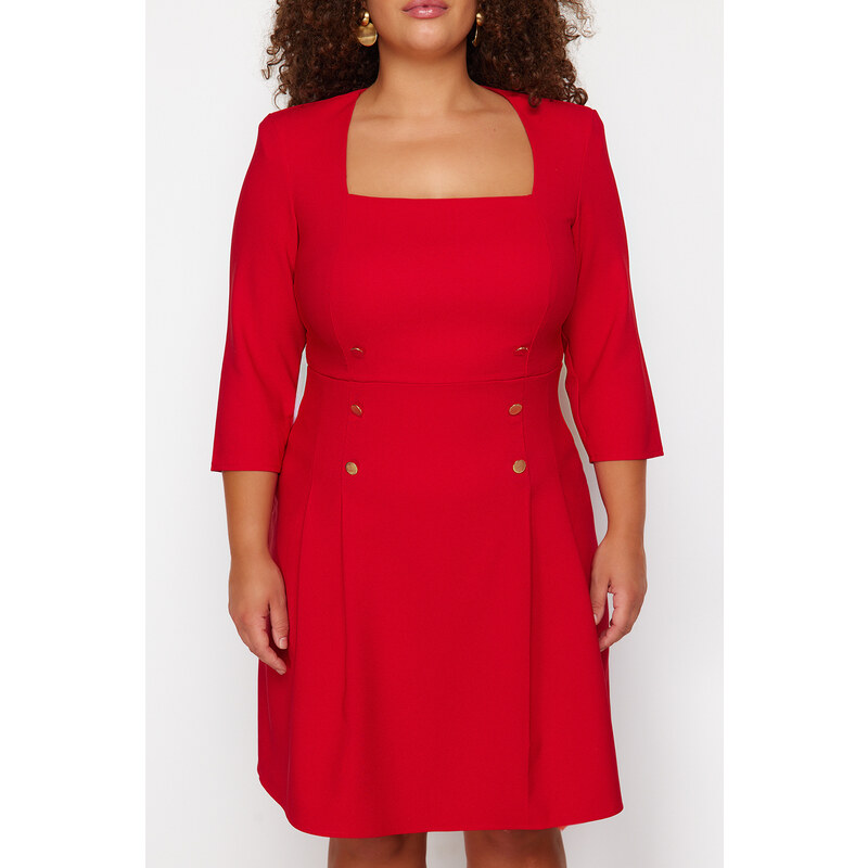 Trendyol Curve Red Woven Dress