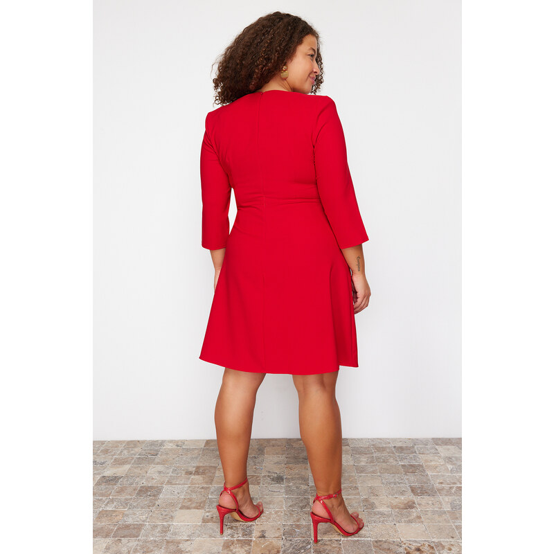 Trendyol Curve Red Woven Dress