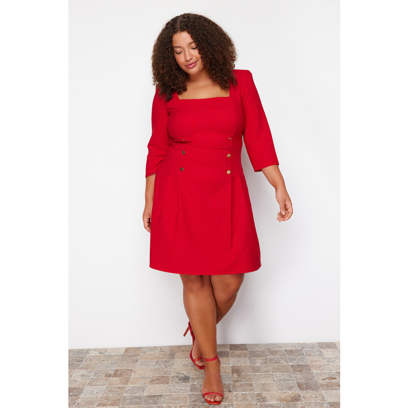 Trendyol Curve Red Woven Dress