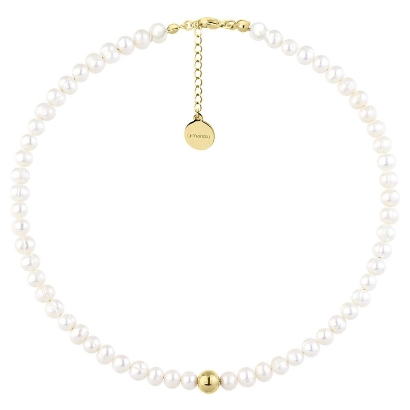 Manoki Perlový choker náhrdelník Marilda Gold - ocel, sladkovodní 91533518