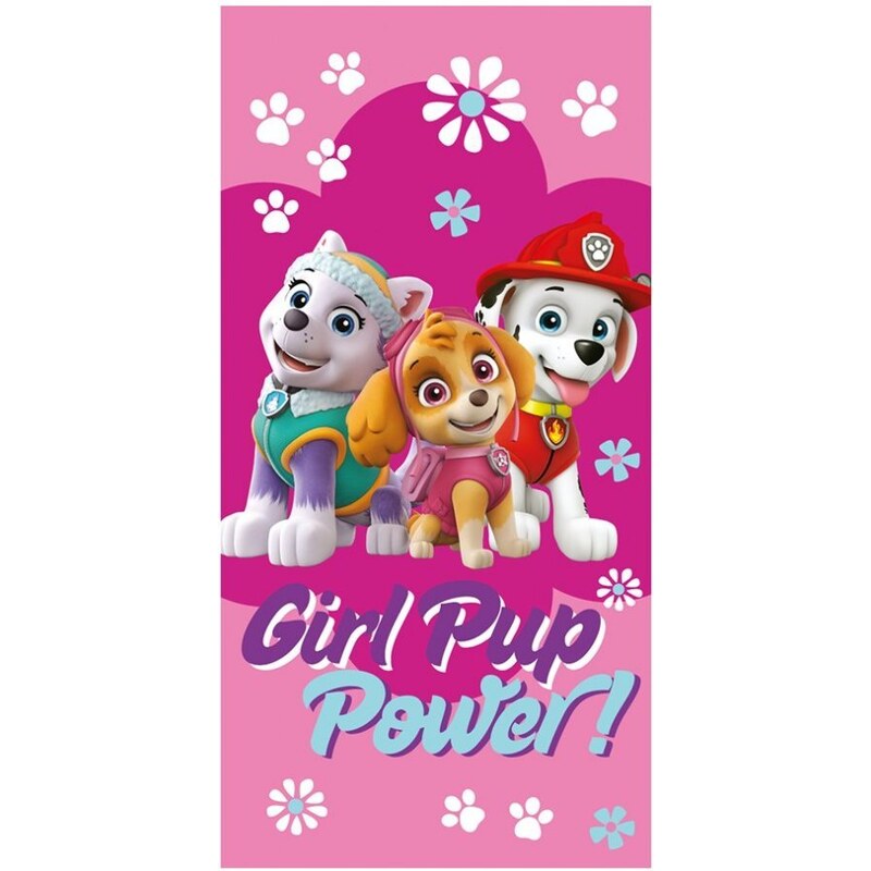 Jerry Fabrics Dívčí plážová osuška Tlapková patrola - Paw Patrol - motiv Girl Pup Power - 100% bavlna s gramáží 320 gr./m2 - 70 x 140 cm