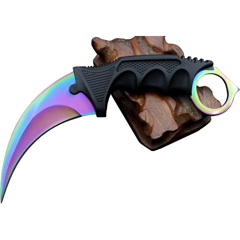 Camerazar Taktický nůž pro přežití CS:GO Karambit, chirurgická ocel, délka 19 cm, s plastovým pouzdrem