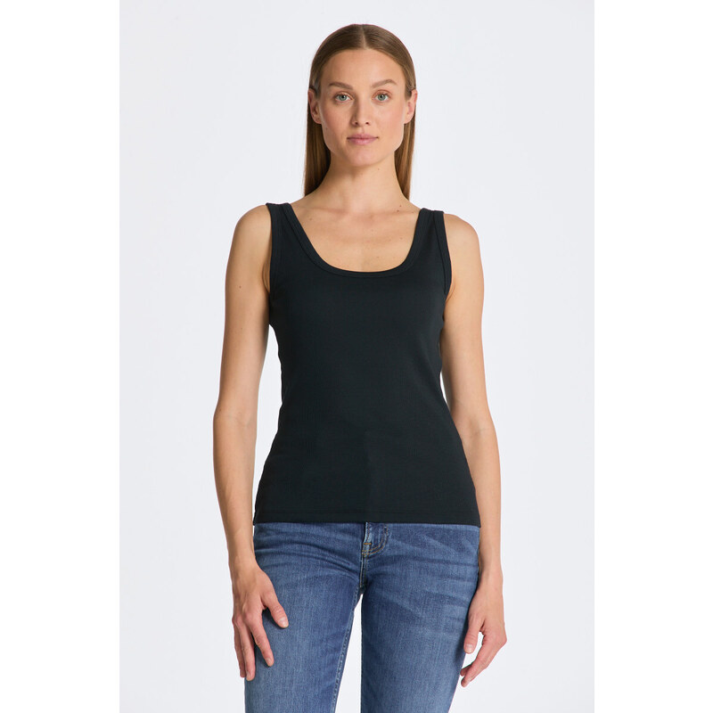 TOP GANT SLIM RIBBED TANK TOP černá XS