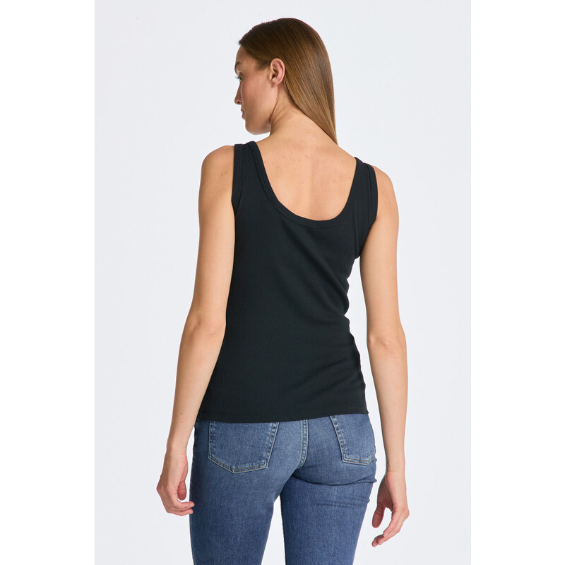 TOP GANT SLIM RIBBED TANK TOP černá XS