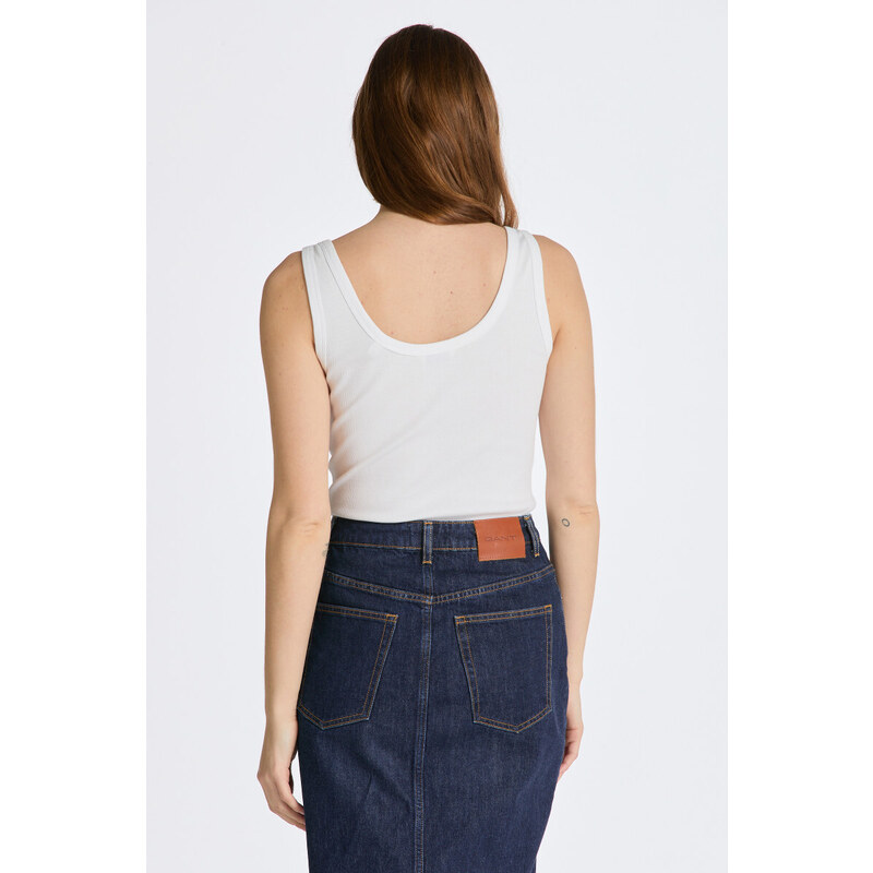 TOP GANT SLIM RIBBED TANK TOP bílá XXS