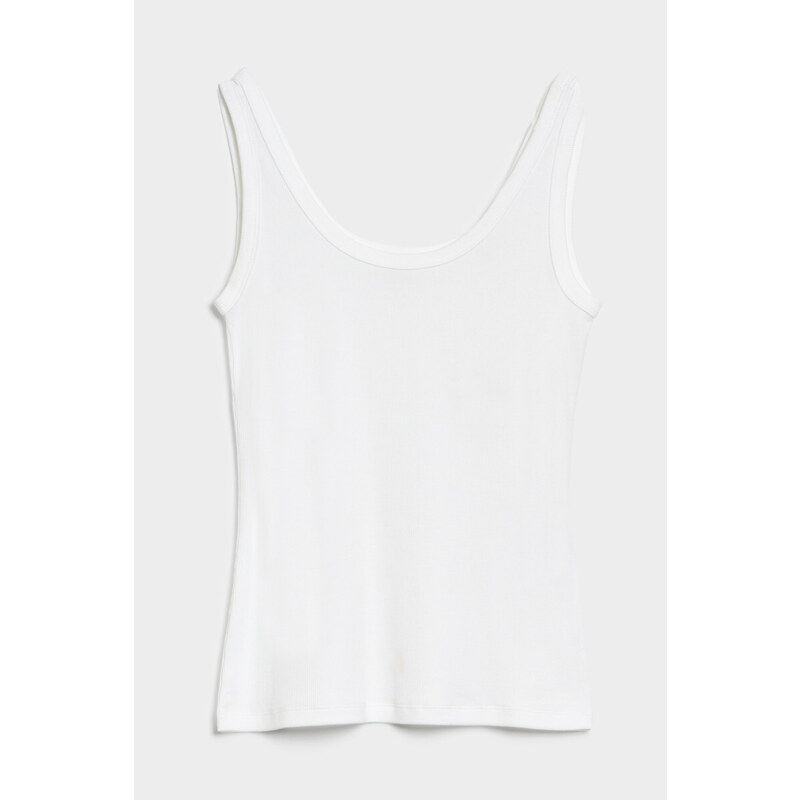 TOP GANT SLIM RIBBED TANK TOP bílá XXS