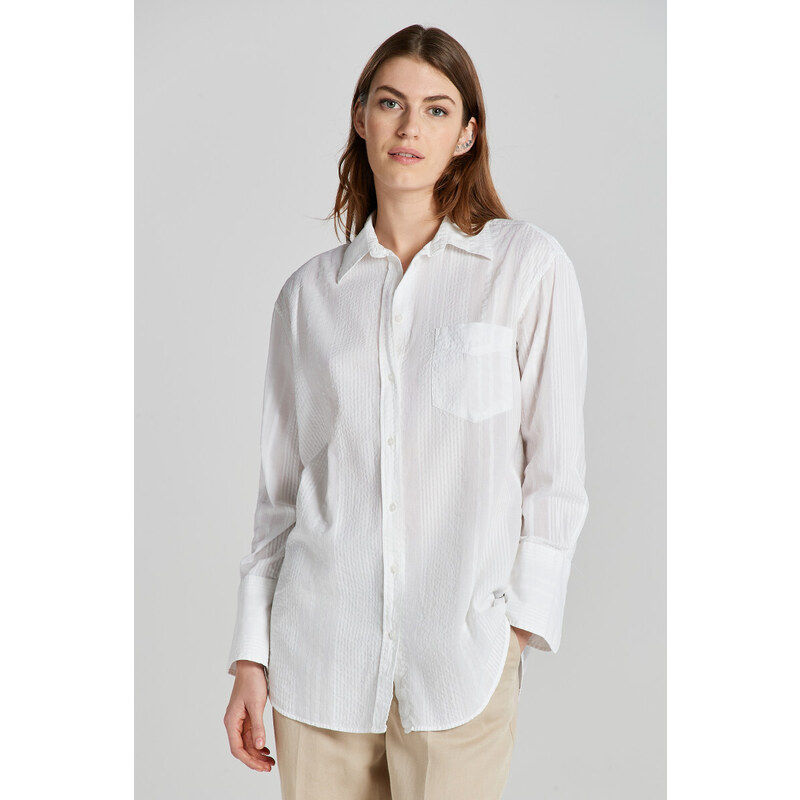 KOŠILE GANT REL SEERSUCKER STRIPE SHIRT bílá 32