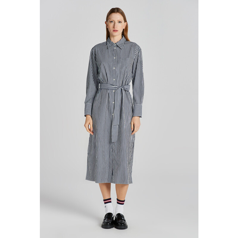 ŠATY GANT REL STRIPED POPLIN SHIRT DRESS CLASSIC BLUE 91537709