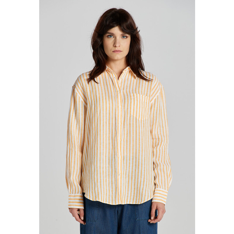 KOŠILE GANT REL STRIPED LINEN SHIRT žlutá 32