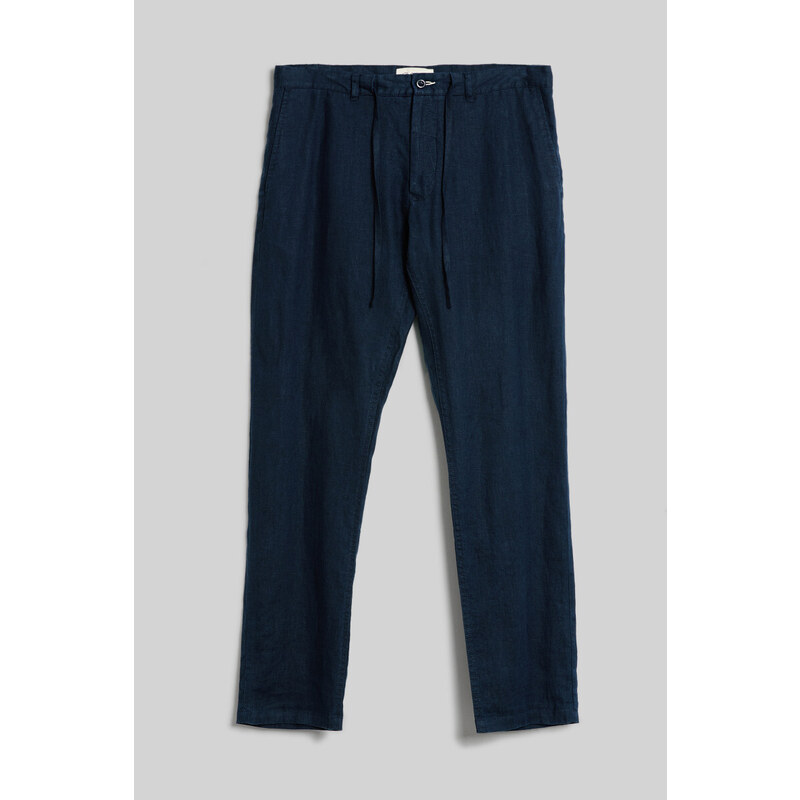 KALHOTY GANT RELAXED LINEN DS PANTS modrá S