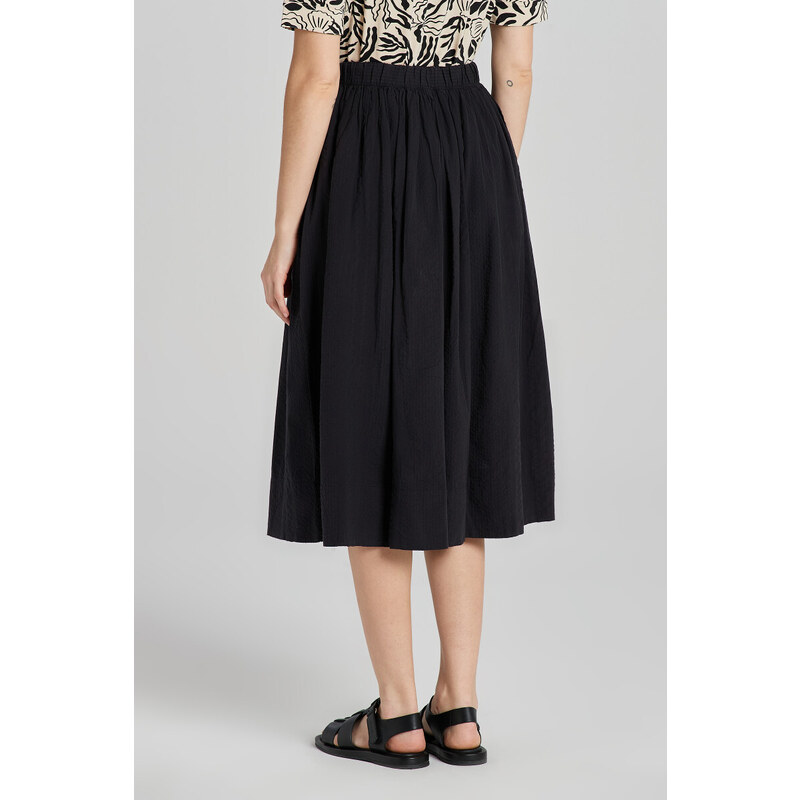 SUKNĚ GANT SEERSUCKER STRIPED PULL ON SKIRT BLACK