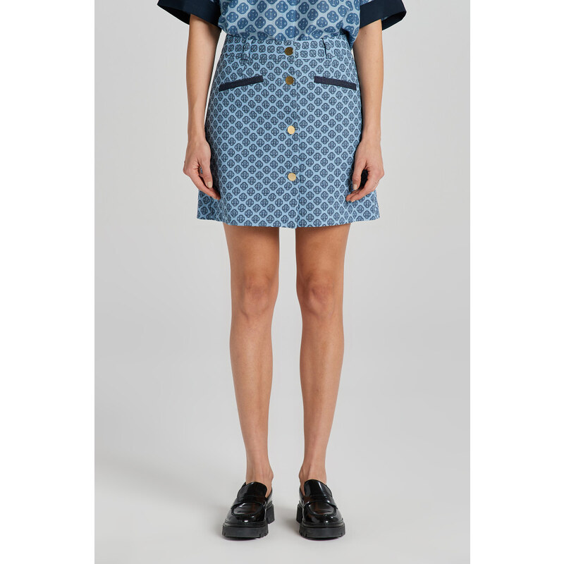 SUKNĚ GANT MONOGRAM JACQUARD MINI SKIRT modrá 34