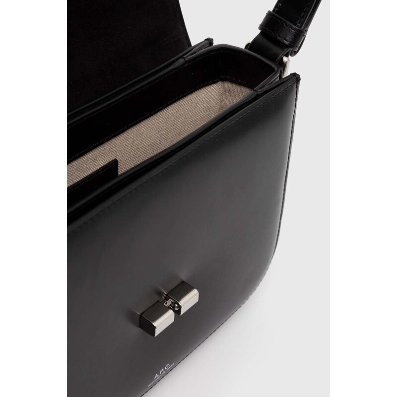 Kožená kabelka A.P.C. sac grace small černá barva, PXBVN-F61413