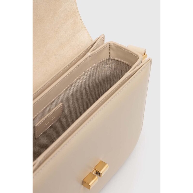 Kožená kabelka A.P.C. sac grace small béžová barva, PXBMW-F61413