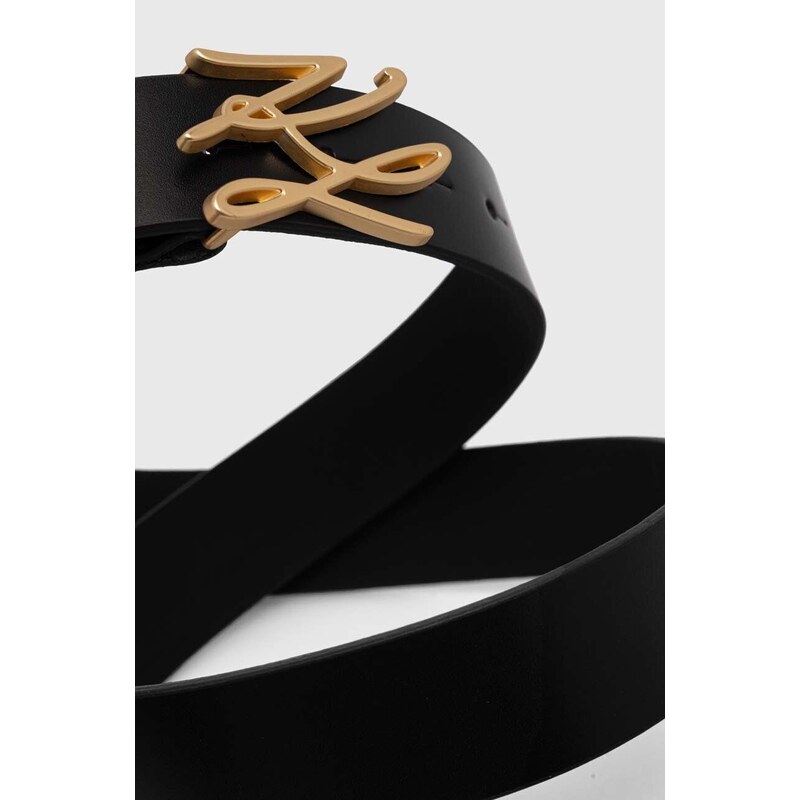 Kožený pásek Karl Lagerfeld pánský, černá barva, 542450.815300