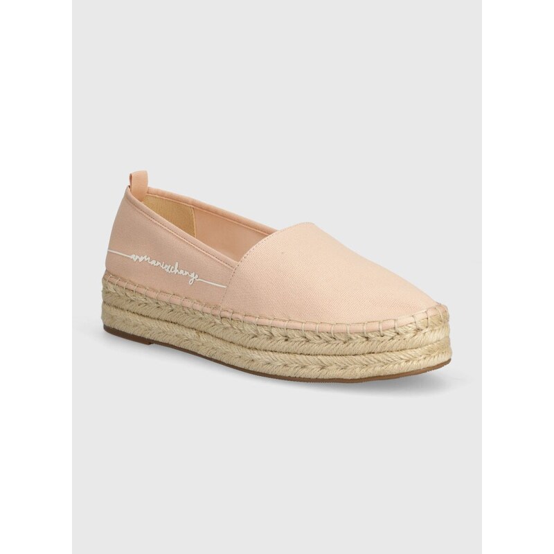 Espadrilky Armani Exchange béžová barva, na platformě, XDS005 XV846 00095