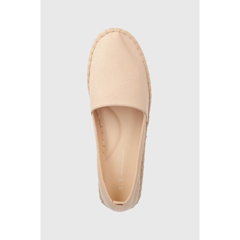 Espadrilky Armani Exchange béžová barva, na platformě, XDS005 XV846 00095