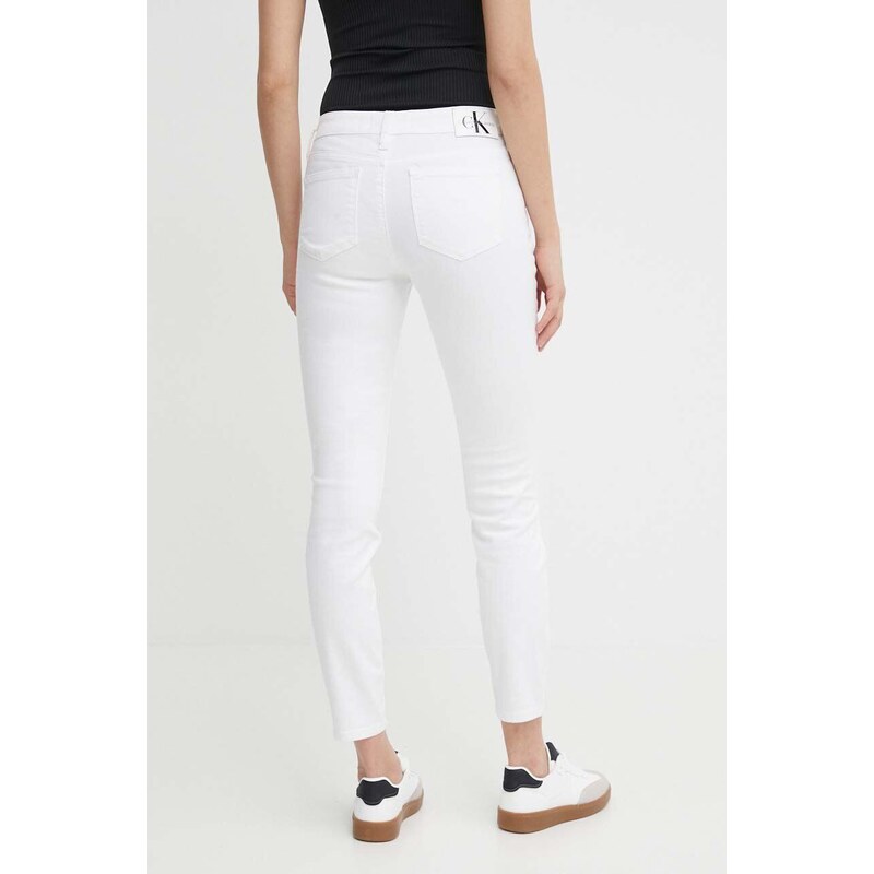 Džíny Calvin Klein Jeans dámské, bílá barva, J20J222778