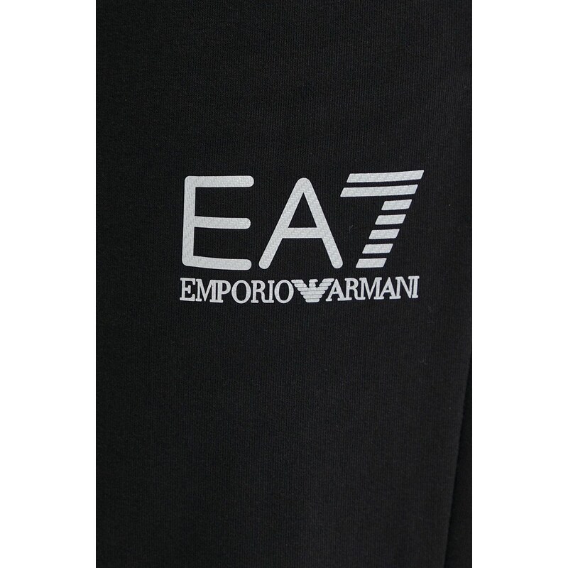 Tepláky EA7 Emporio Armani černá barva, s potiskem