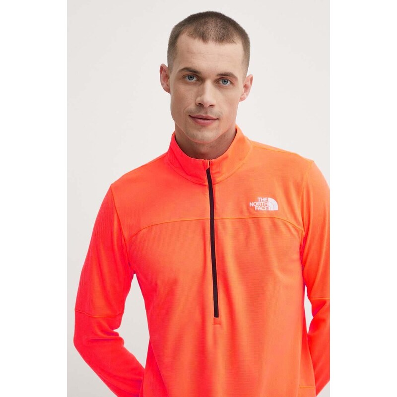 Sportovní tričko s dlouhým rukávem The North Face Sunriser oranžová barva, hladký, NF0A84KRQI41