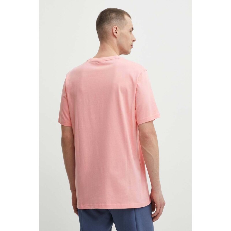 Bavlněné tričko adidas růžová barva, s potiskem, IS8342