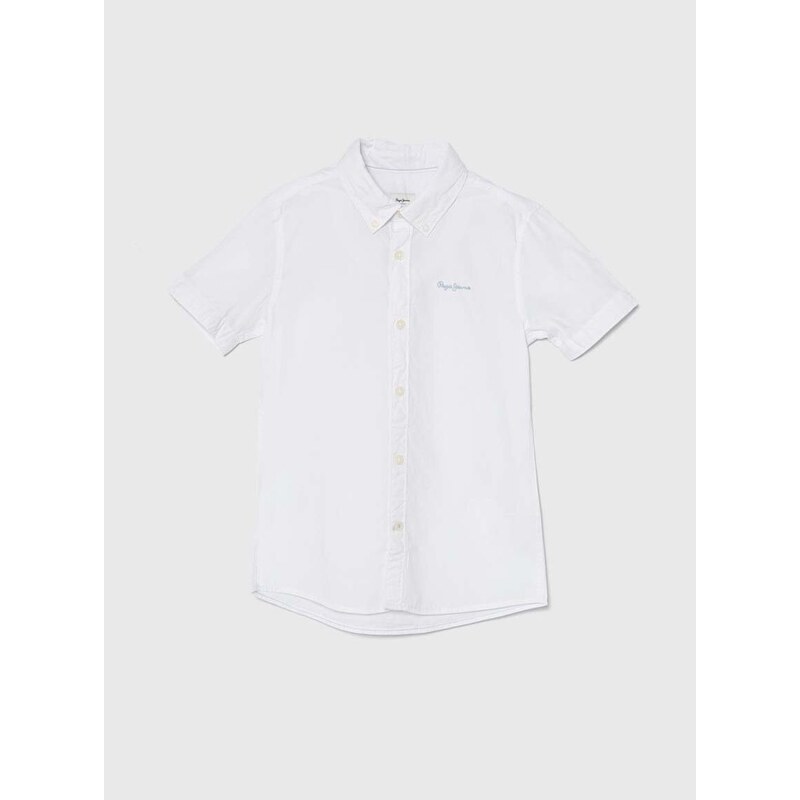 Dětská bavlněná košile Pepe Jeans JAYME SS bílá barva