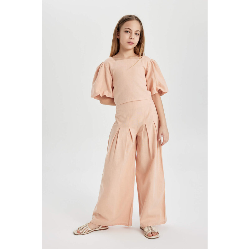 DEFACTO Girl Wide Leg Cotton Trousers