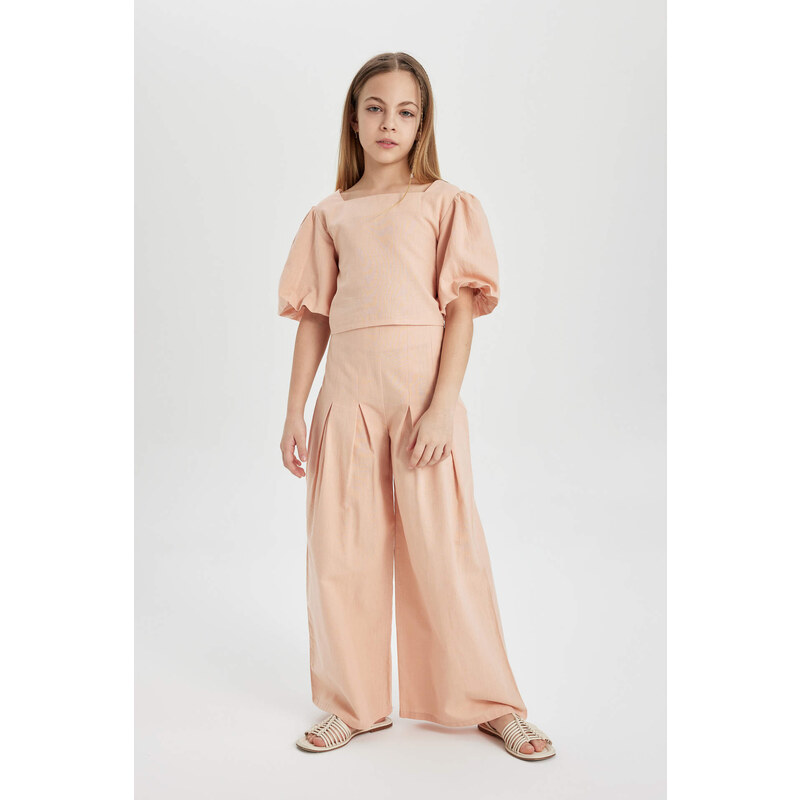 DEFACTO Girl Wide Leg Cotton Trousers