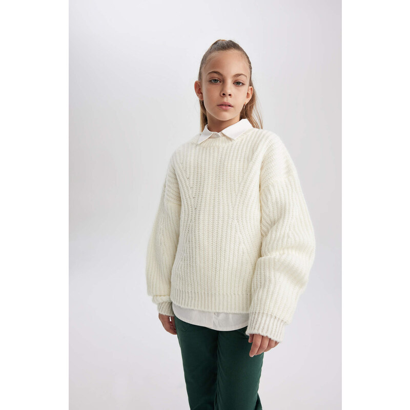 DEFACTO Girl Regular Fit Crew Neck Pullover