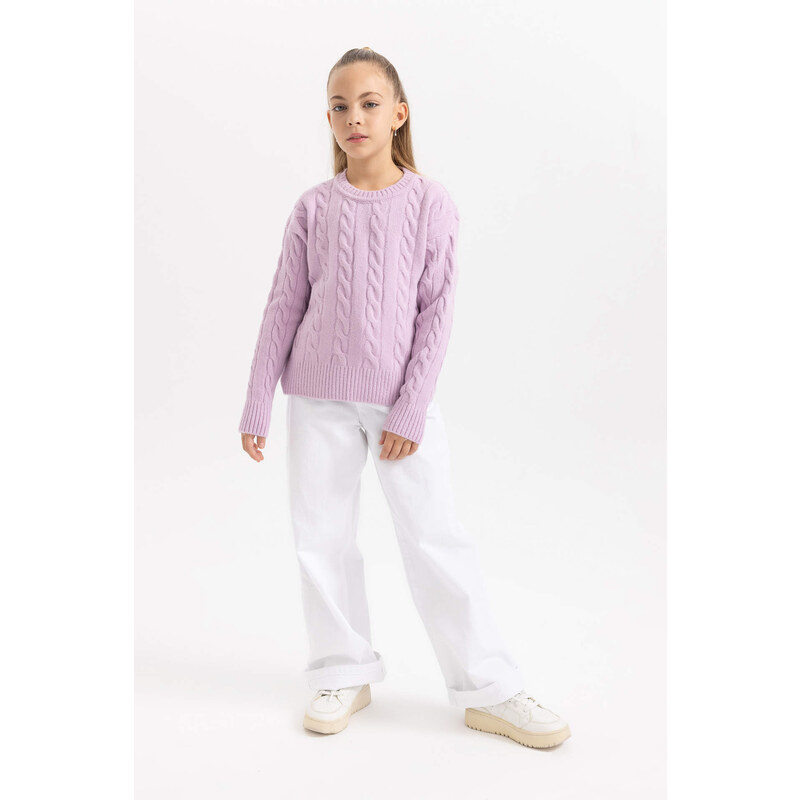 DEFACTO Girl Regular Fit Crew Neck Pullover