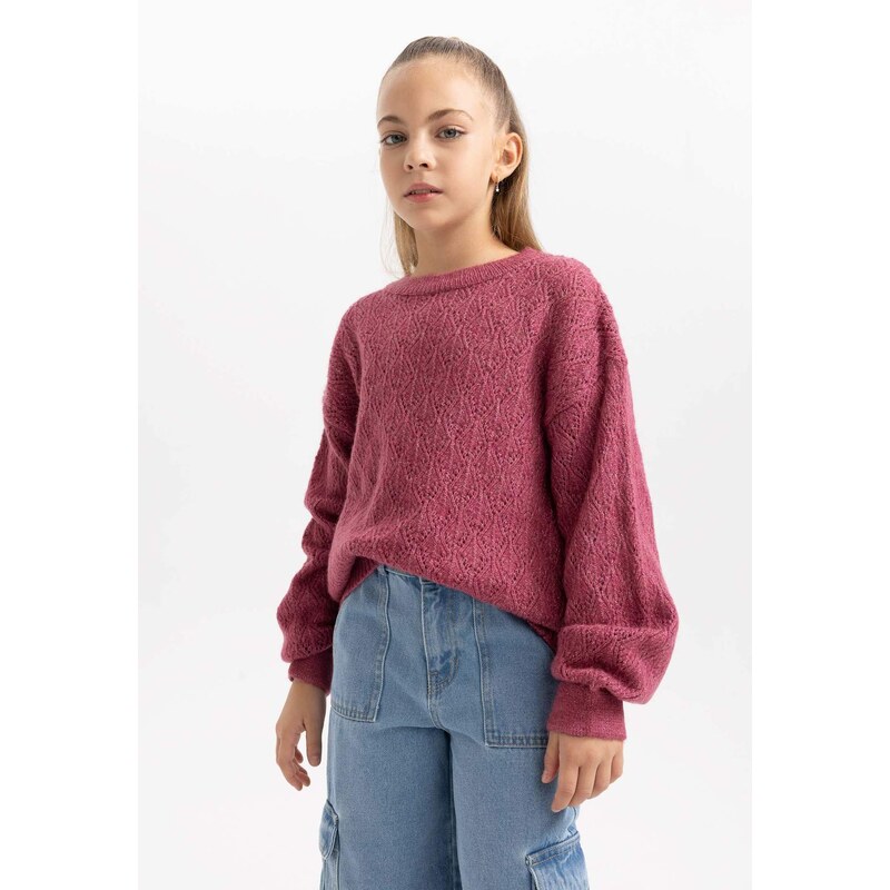 DEFACTO Girl Regular Fit Crew Neck Pullover