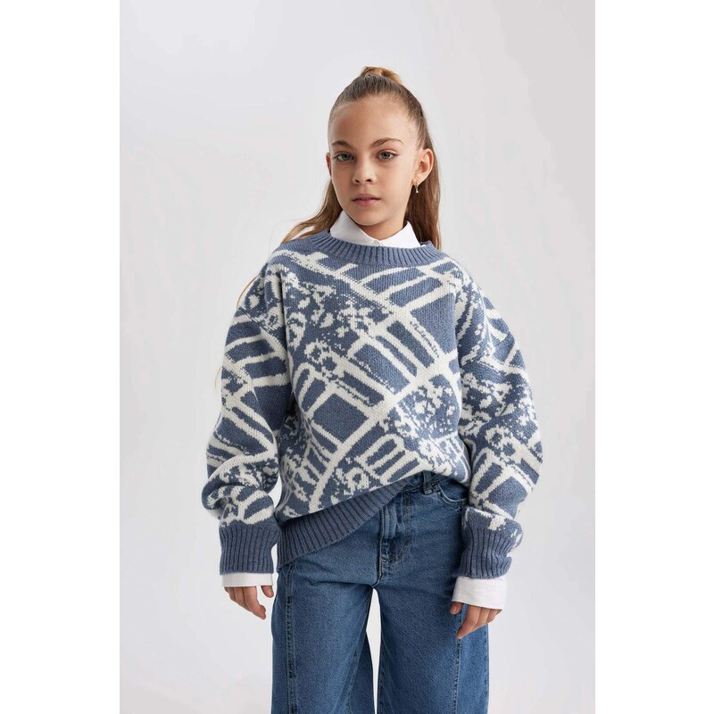 DEFACTO Girl Regular Fit Crew Neck Pullover