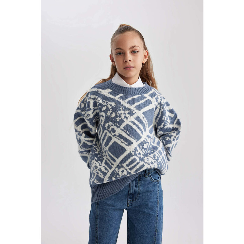 DEFACTO Girl Regular Fit Crew Neck Pullover