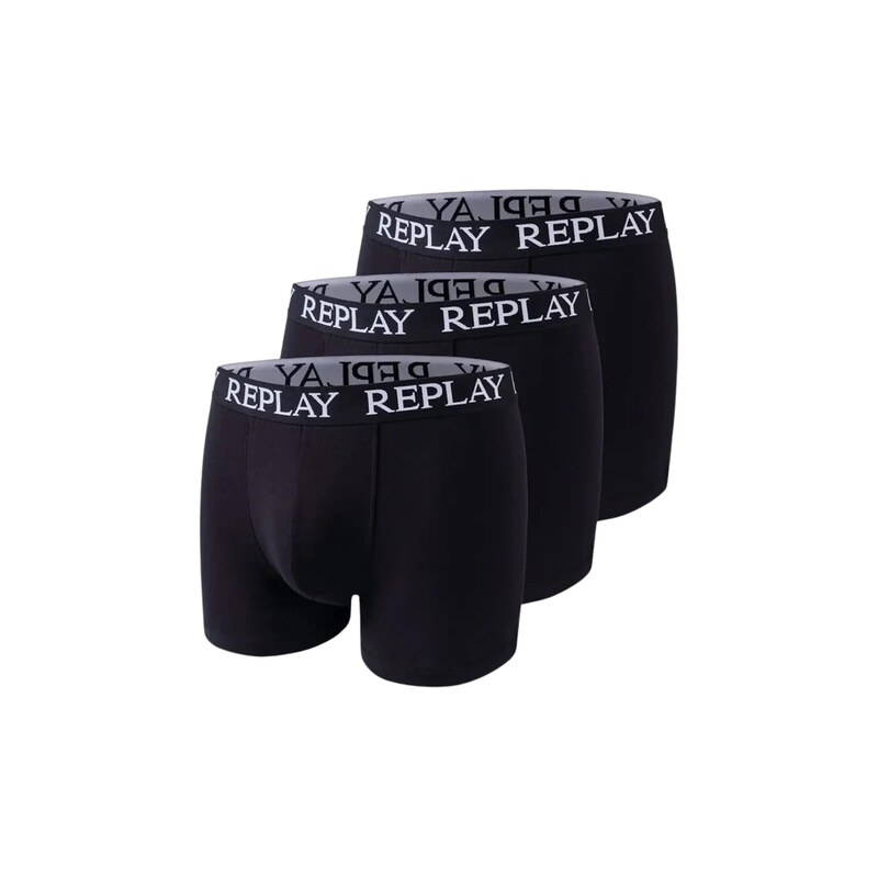 REPLAY Boxerky černá / bílá